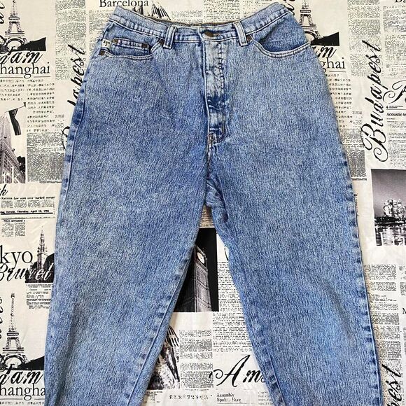 Jeans X-AM Women's mid acid stone wash 80s vintage high waist zipper slim jeans - Picture 2 of 4